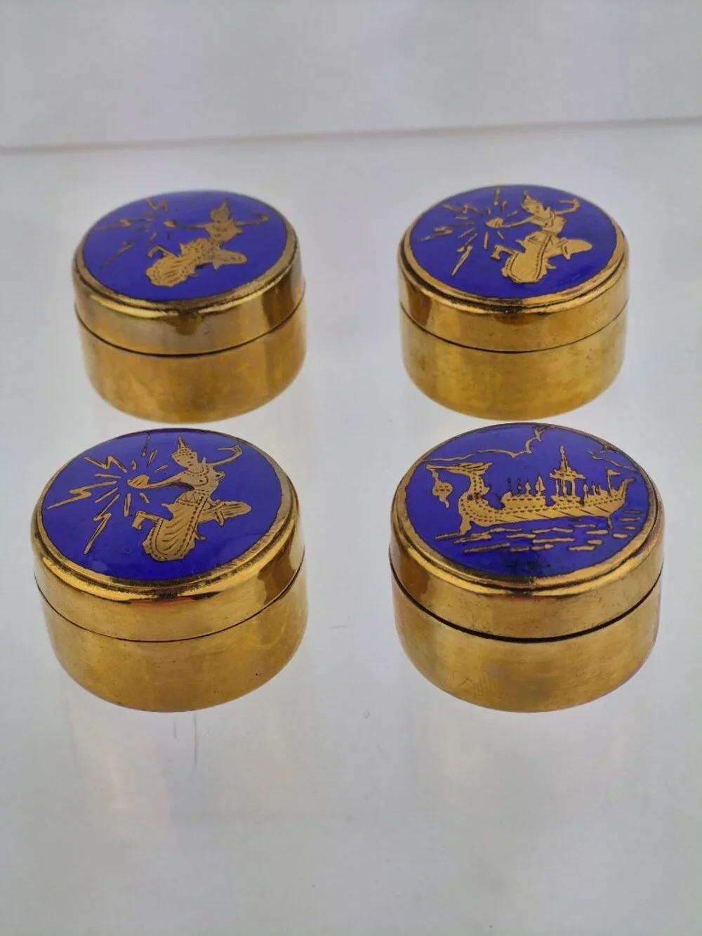 Vintage Brass Thailand Pill Box vintage brass